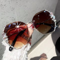 Óculos de Sol Hexagonal Vintage Feminino - Edição de Luxo Marrom Young Market