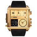 Relógio Masculino Quadrado Elegance SKMEI Original Dourado com Preto SKMEI