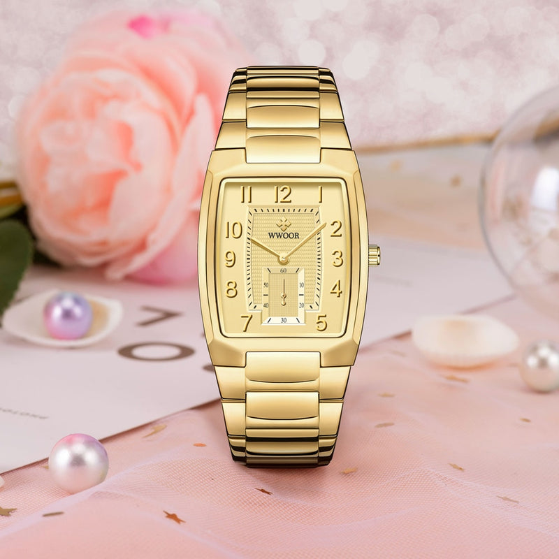 Relógio Feminino Delicado Gold Elegance Wwoor