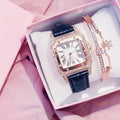 Relógio Feminino Quartz Luxury Diamond Preto Com Pulseira de Brinde Young Market