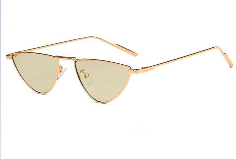 Óculos de Sol Feminino Olhos de Gato Original Dourado com Verde Young Market