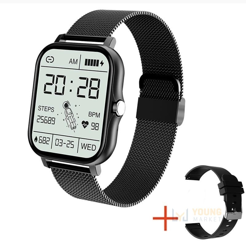 Relógio Smartwatch Cf Style 2.0 Touchscreen - A Prova D'água Preto Com Duas Pulseiras Young Market