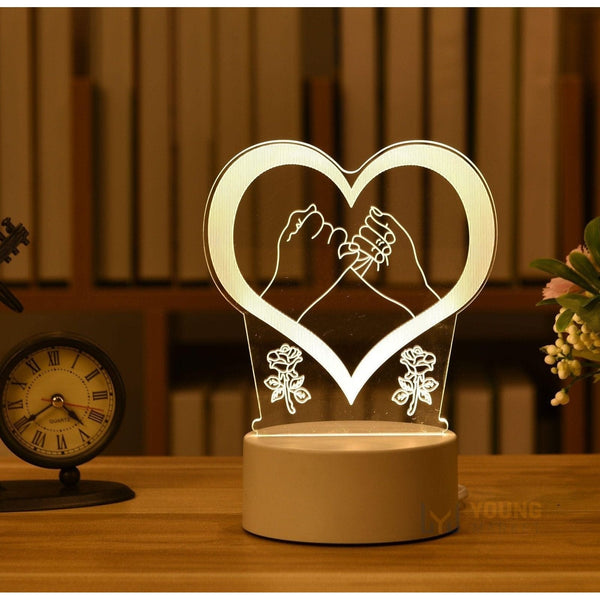Luminária 3D em Acrílico - Presente Perfeito Dia dos Namorados Para Sempre Young Market