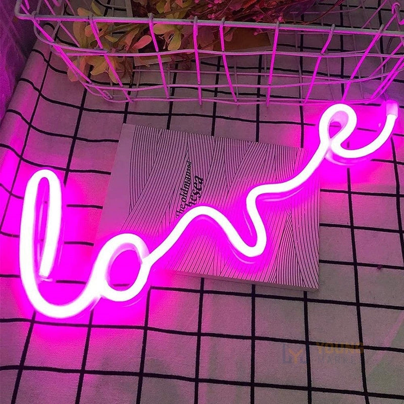 Luminária Love Neon Presente do Dia dos Namorados Young Market