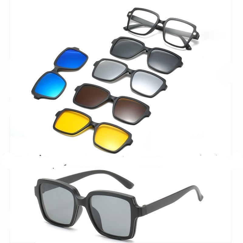 Óculos de Sol Polarizado 6 em 1 Original Modelo 6 polarizado Young Market