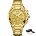 Relógio Masculino Golden Deluxe Wwoor Original Dourado Wwoor