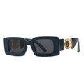 Óculos de Sol Feminino Retangular Vintage Premium Original Azul Escuro Young Market