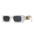 Óculos de Sol Feminino Retangular Vintage Premium Original Cinza com Branco Young Market