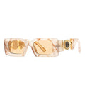 Óculos de Sol Feminino Retangular Vintage Premium Original Marrom claro Young Market