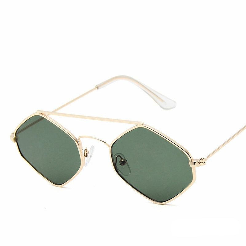 Kit 2 Óculos de sol Diamond Vintage Original Dourado com Verde Young Market