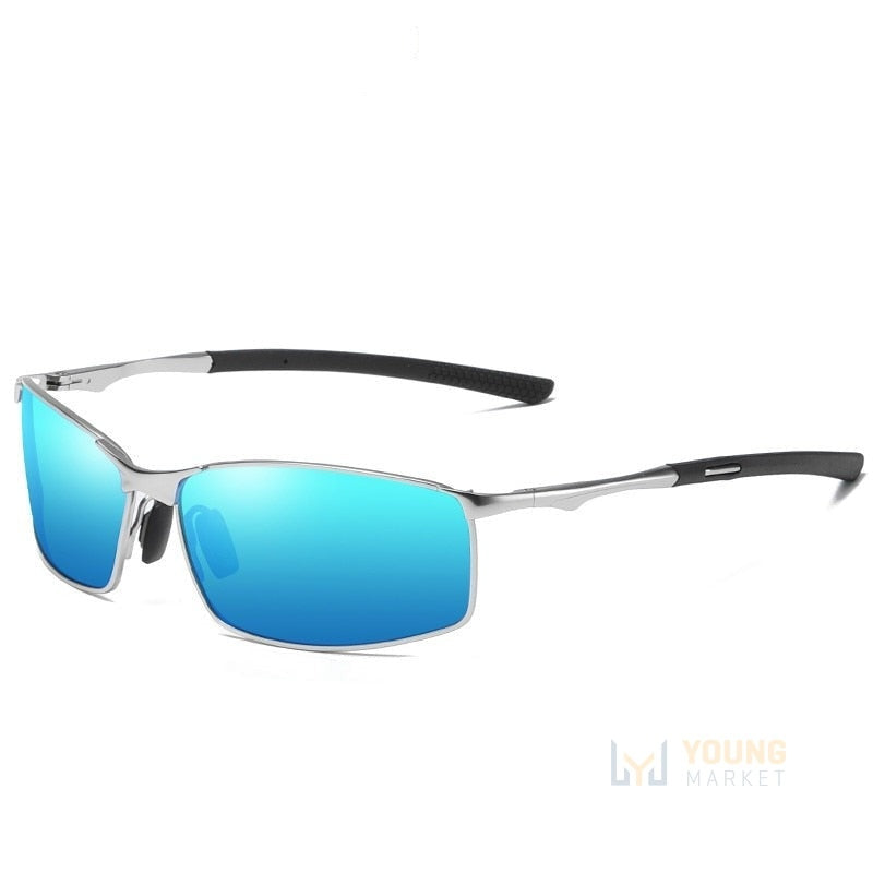 Óculos de Sol Polarizado Ultra Vision Original Azul com Prata Young Market