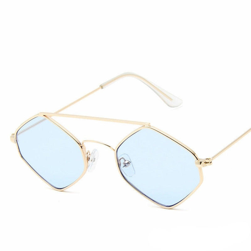 Kit 2 Óculos de sol Diamond Vintage Original Dourado com Azul Young Market