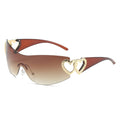 Óculos de Sol Feminino Heart 18K Original Marrom Young Market