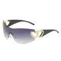 Óculos de Sol Feminino Heart 18K Original Preto com Cinza Young Market