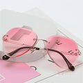Óculos de Sol Feminino sem Aro com Proteção UV e UVB Rosa Young Market