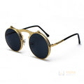 Óculos de Sol Redondo Polarizado com Duas Lentes Dourado com lentes cinza Young Market