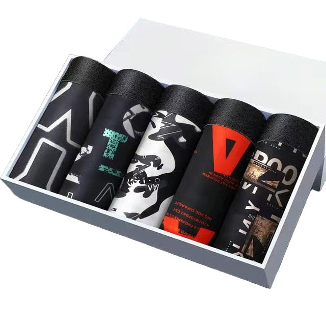 Kit Com 5 Cuecas Boxers Estampas Personalizadas 5pcs -F Young Market
