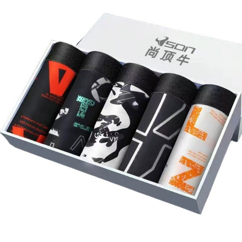 Kit Com 5 Cuecas Boxers Estampas Personalizadas 5pcs -E Young Market