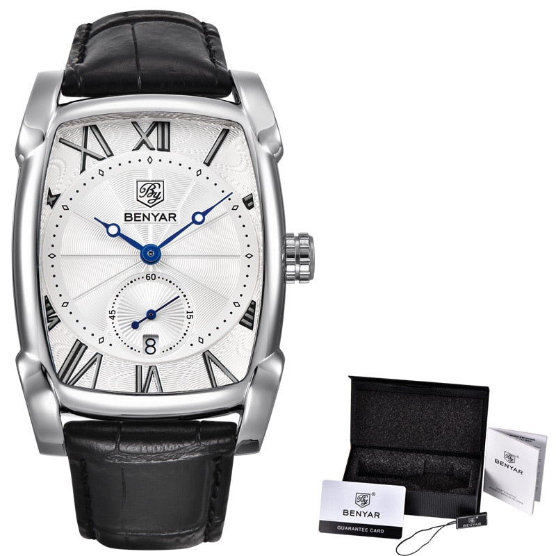 Relógio Masculino Benyar Sport Premium Original Prata com preto BENYAR