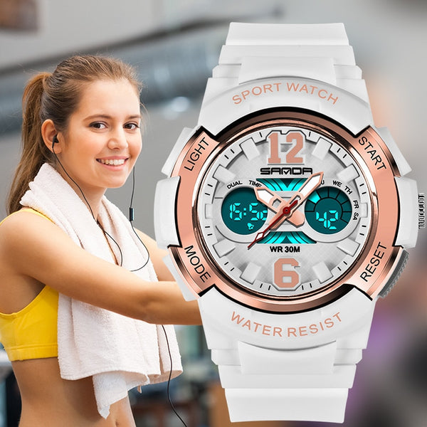 Relógio Feminino Digital Esportivo Original Sanda