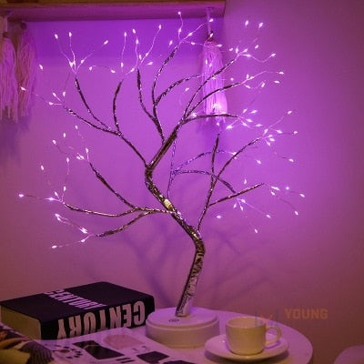 Árvore De Natal Pequena com Luz de LED Embutida 108 LEDs Rosa Young Market