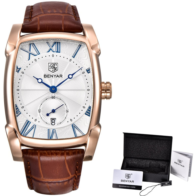 Relógio Masculino Benyar Sport Premium Original Dourado rosê BENYAR