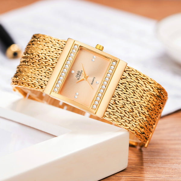 Relógio Feminino Dourado Luxo Style G&D Original G&D