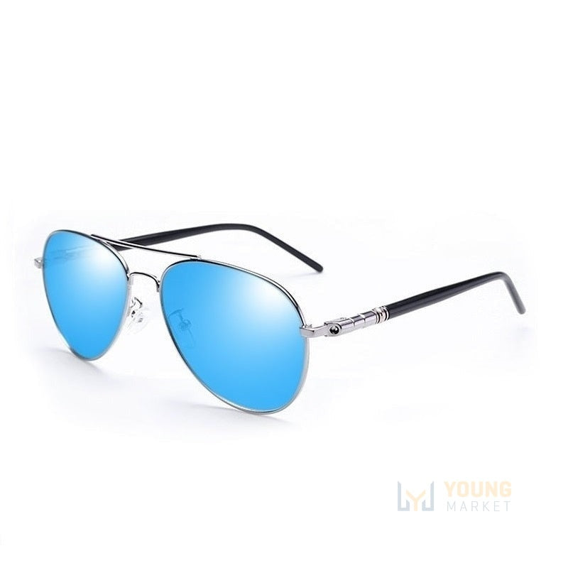 Óculos de Sol Masculino Aviador Azul Young Market