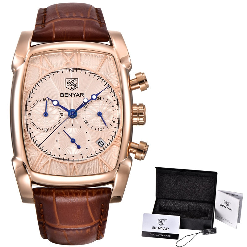 Relógio Masculino Benyar Sport Premium Original Dourado BENYAR