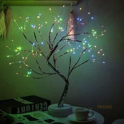 Árvore De Natal Pequena com Luz de LED Embutida 108 LEDs Colorida Young Market