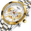 Relógio Masculino Nibosi Luxo Premium Original Dourado com Branco NIBOSI