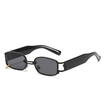 Óculos de sol Feminino Retangular Design Luxo Original Preto com Cinza Young Market