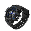 Relógio Digital Masculino T-Shock Militar Preto com Azul SANDA