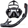 Mascara De Mergulho Profissional Snorkel Adulto Com Respirador Preta Young Market