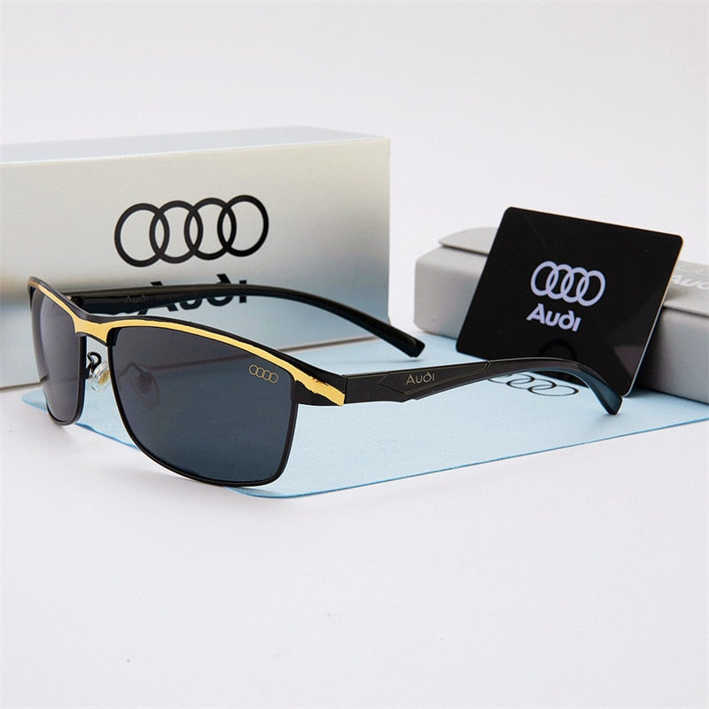 Óculos de Sol Masculino Audi Q8 Original Dourado com Preto AUDI