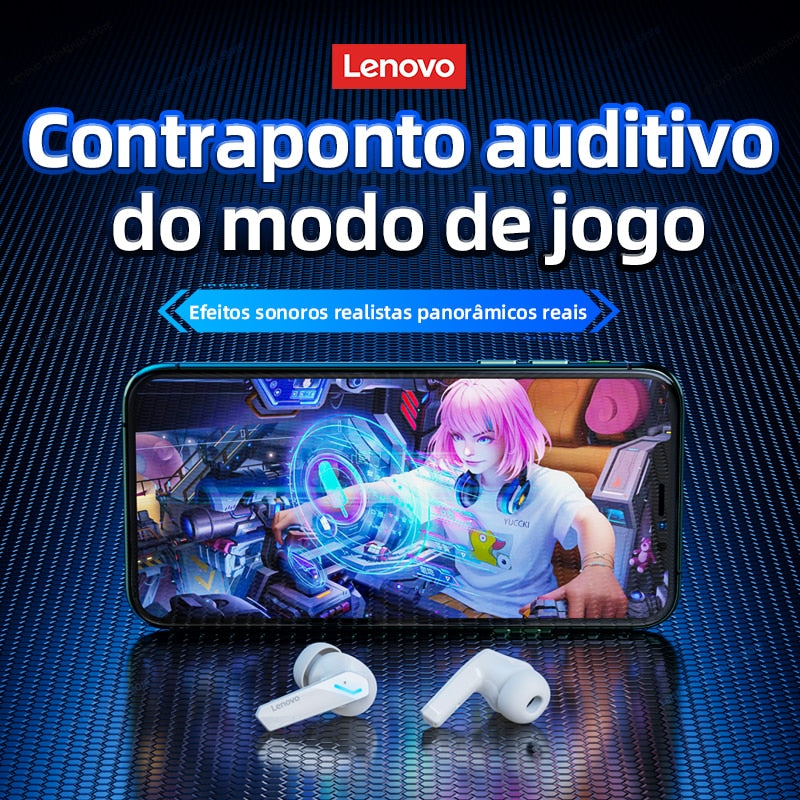 Fone Bluetooth Gamer Lenovo® GM2 Pro Original Lenovo