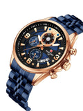 Relógio Masculino Reward Vip Automático Sport Fino Original Azul com Dourado Reward Vip