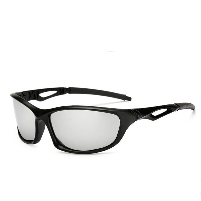 Óculos de Sol Masculino Polarizado Sports Summer Cinza Com Preto Young Market
