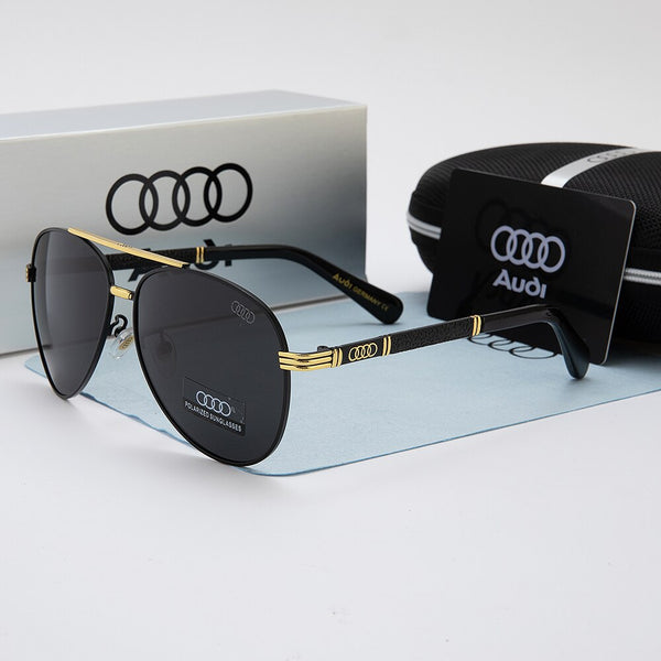 Óculos de Sol Masculino Audi XR8 Original Dourado com Preto AUDI