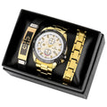 Relógio Masculino Romand Gold Original Kit com Duas Pulseiras Dourado com Branco ROMAND