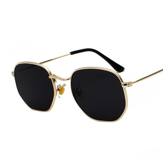 Óculos de Sol Hexagonal Feminino Polarizado - Classic Dourado / Cinza Young Market