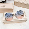 Óculos de Sol Feminino Oceano com Proteção UV Azul com Rosa Young Market