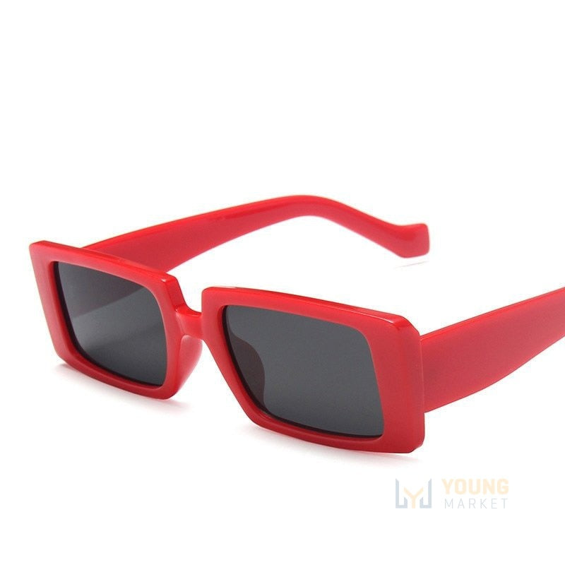 Óculos de Sol Quadrado Feminino - Classic Vermelho / lentes escuras Young Market