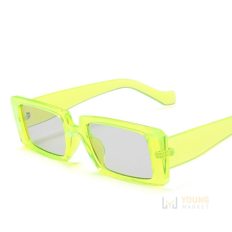 Óculos de Sol Quadrado Feminino - Classic Verde limão Young Market