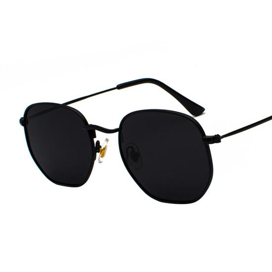 Óculos de Sol Hexagonal Feminino Polarizado - Classic Preto / Cinza Young Market